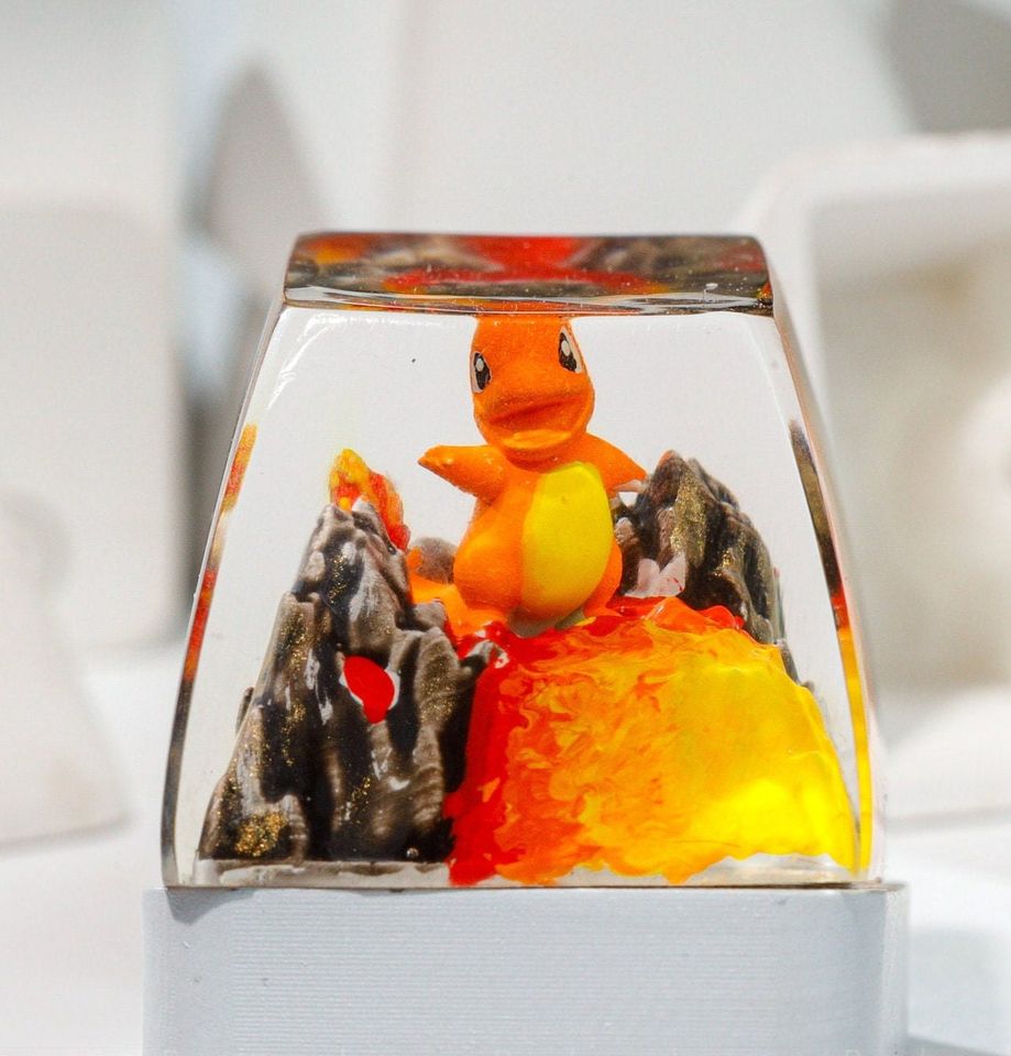 Charamander PKM Artisan Keycap, Spacebar Keycap, Keycap Set, Cute Keycap