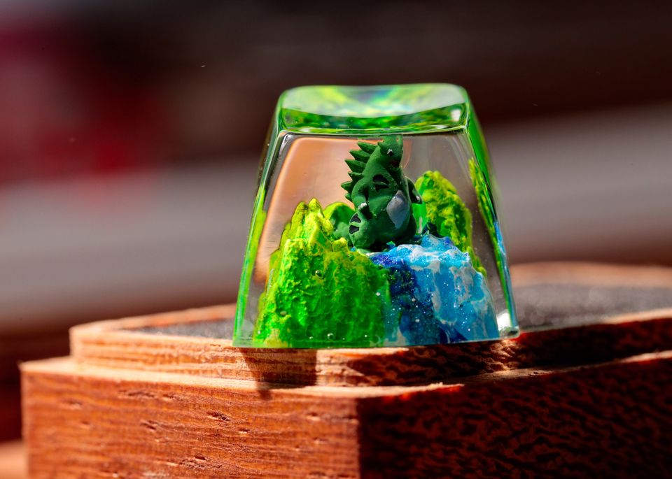 Bulbasaur PKM Keycaps, PKM Keycap, Artisan Keycap, Cute Keycap