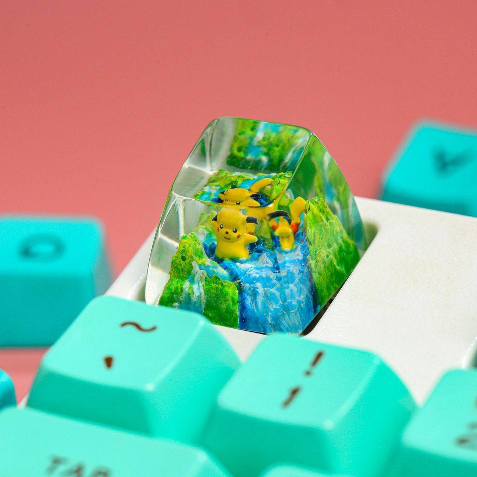 Bulbasaur PKM Keycaps, PKM Keycap, Artisan Keycap, Cute Keycap