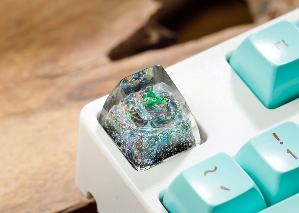 Rayquaza PKM Artisan Keycap, Spacebar Keycap, Keycap Set, Cute Keycap