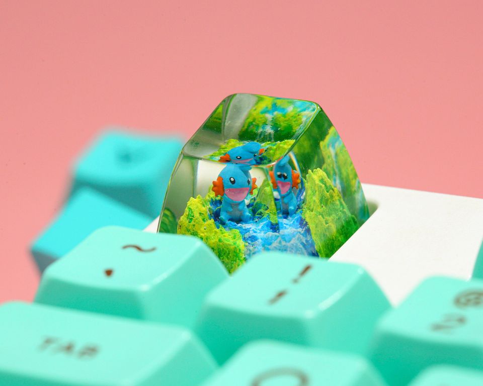 Mudkip PKM Artisan Keycap, Spacebar Keycap, Keycap Set, Cute Keycap