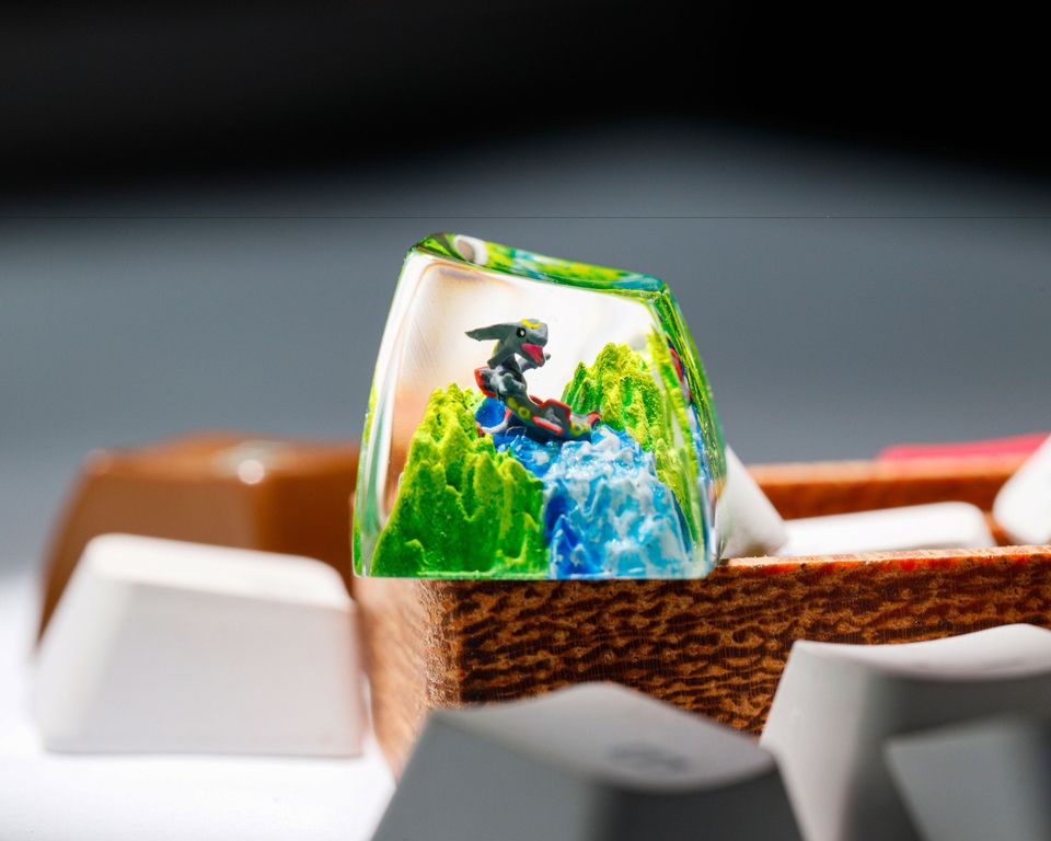Rayquaza PKM Custom Artisan Keycap, Spacebar Keycap, Keycap Set, Cute Keycap