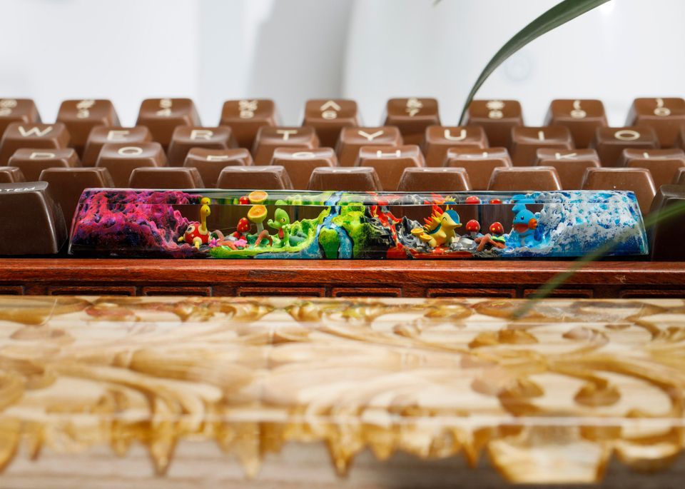 Rayquaza PKM Custom Artisan Keycap, Spacebar Keycap, Keycap Set, Cute Keycap