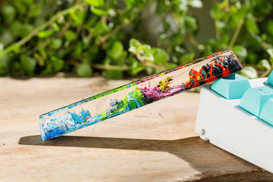 Rayquaza PKM Custom Artisan Keycap, Spacebar Keycap, Keycap Set, Cute Keycap