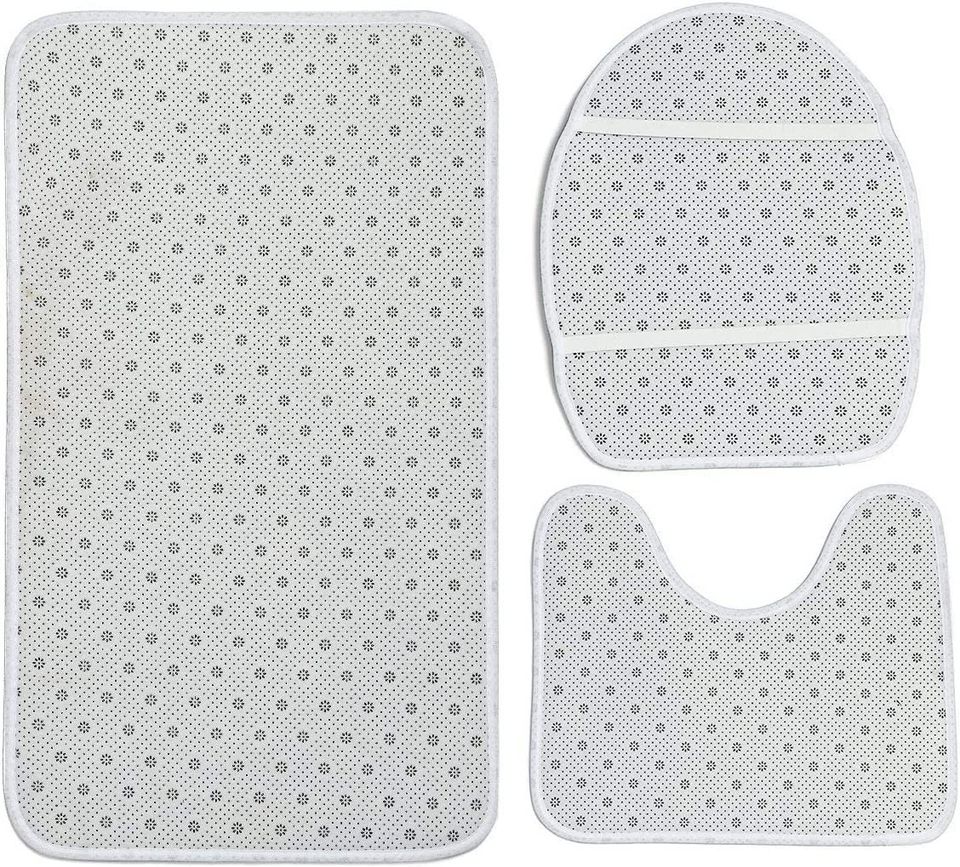 Bamboo Bath Rug Set Toilet Seat Cover