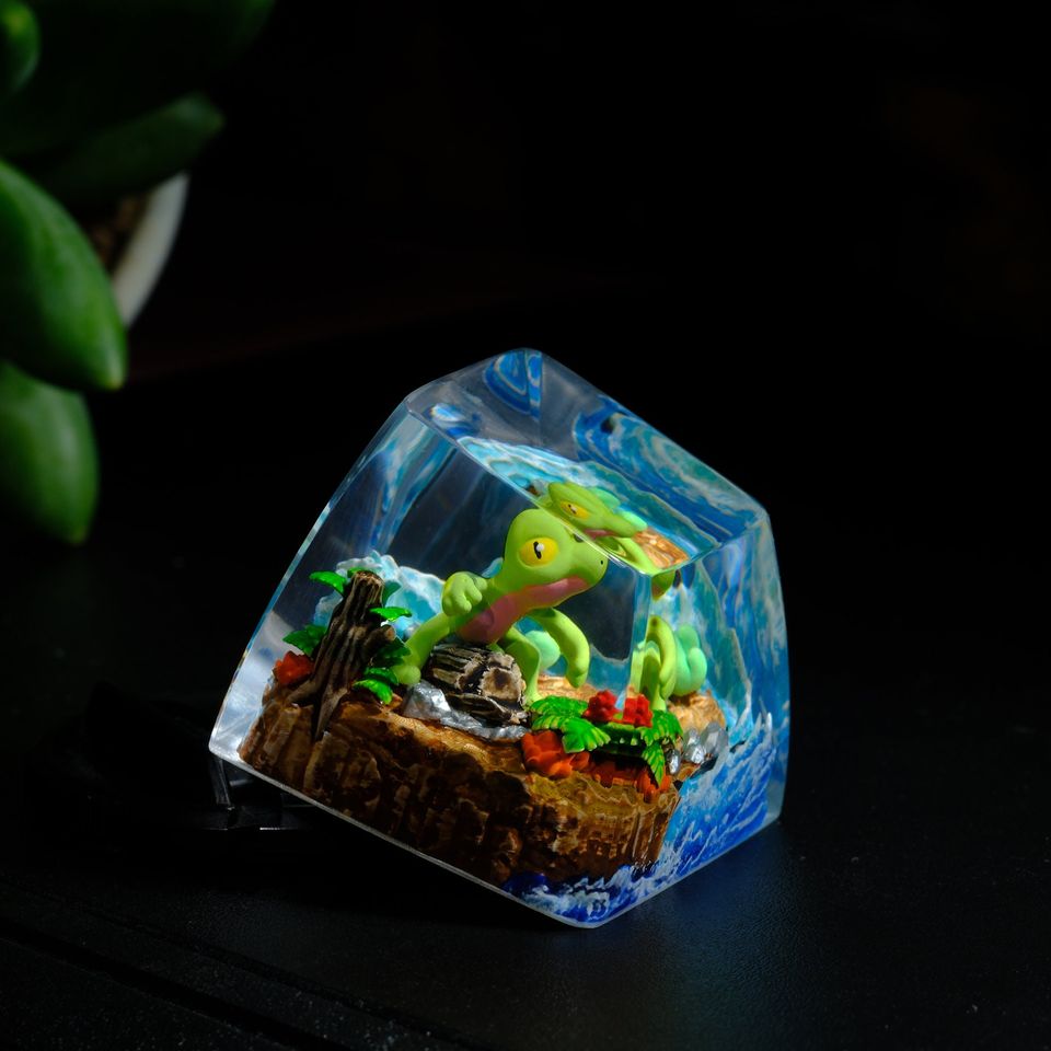 TREECKO PKM Artisan Keycap, Spacebar Keycap, Keycap Set, Cute Keycap