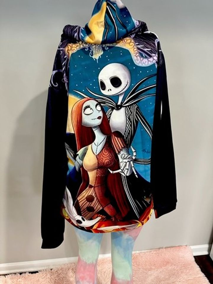 The Nightmare Before Christmas Hoodie, Jack & Sally 3D Hoodie