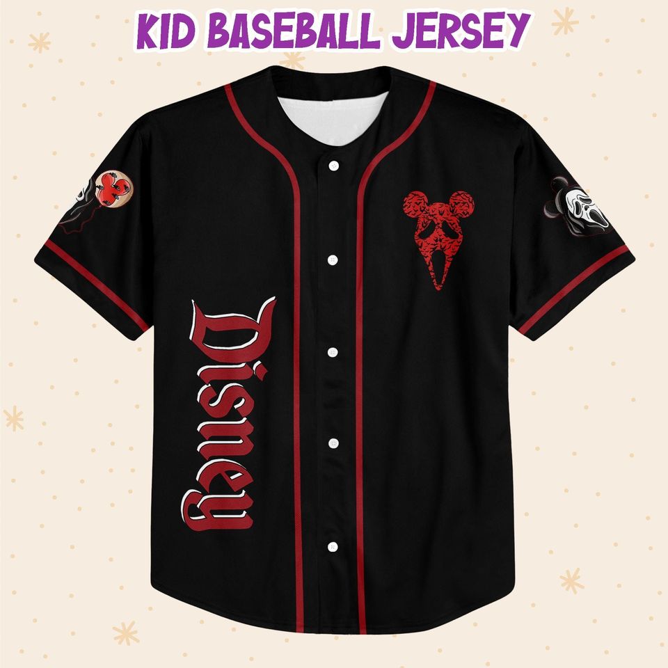 Personalized Mickey Scream Ghostface Disney Baseball Jersey, Disney Jersey