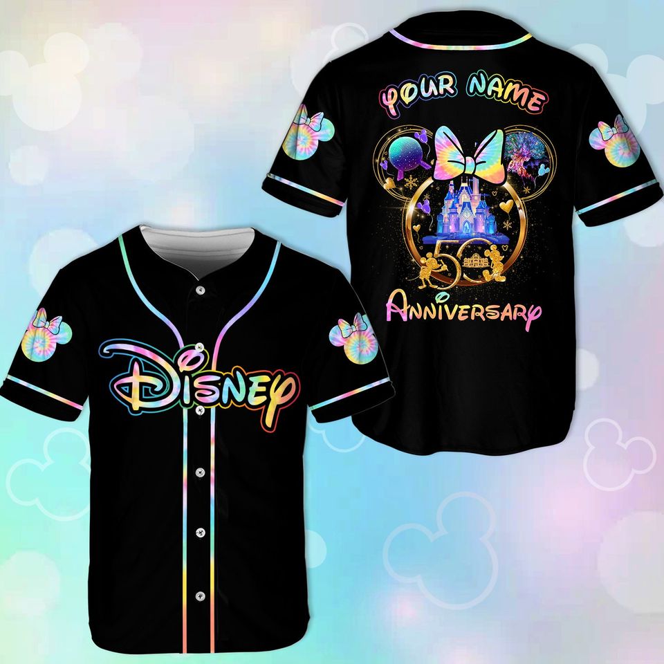 Personalized Disney 50th Anniversary Baseball Jersey, Custom Name Disney