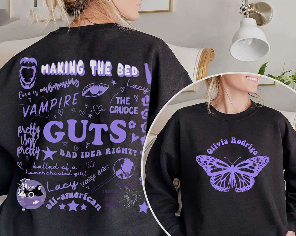 Olivia Rodrigo Guts World Tour Double Sided Sweatshirt