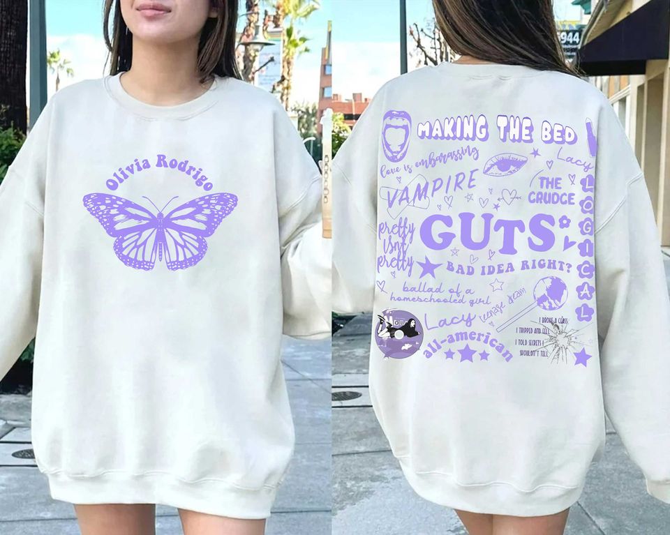 Olivia Rodrigo Guts World Tour Double Sided Sweatshirt