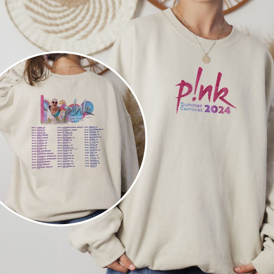 Pink Summer Tour 2024 Double Sided Sweatshirt
