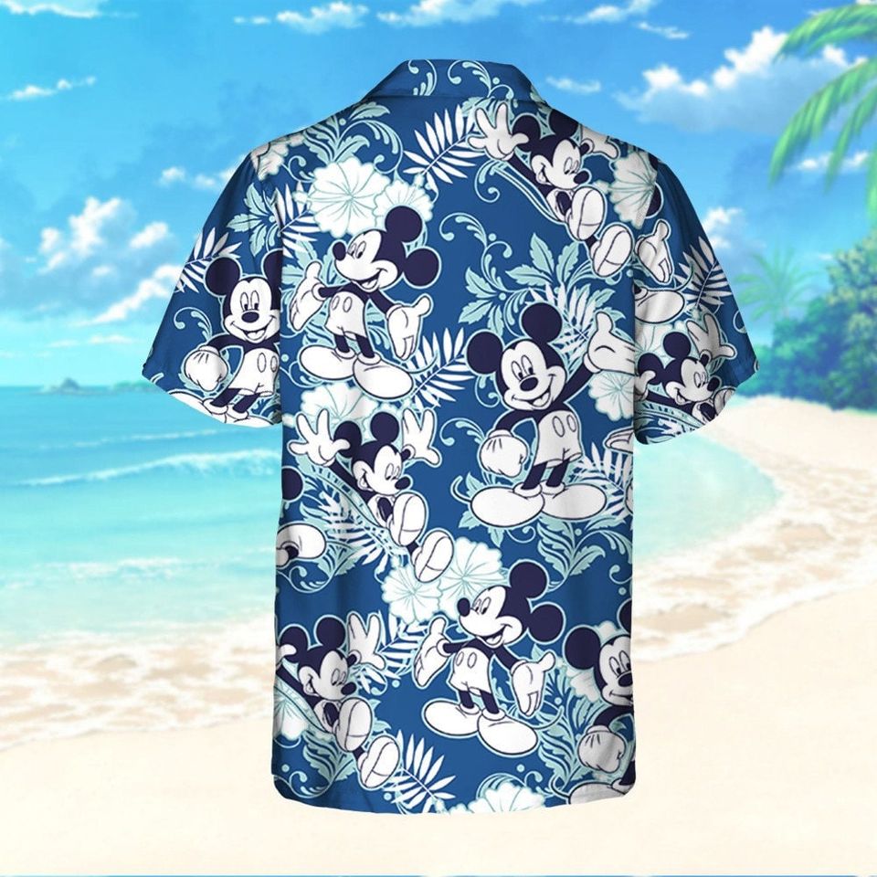 Disney Mickey Mouse Tropical Summer Beach Blue Hawaii Shirt