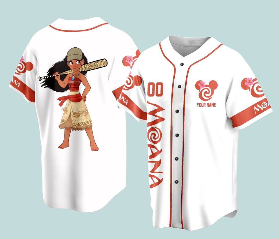 Custom Ddisney Princess Moana Game Day Baseball Jersey Ddisney Moana Baseball