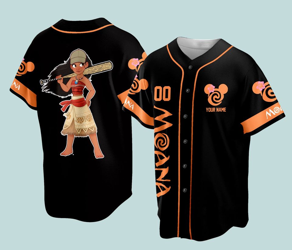 Custom Ddisney Princess Moana Game Day Baseball Jersey Ddisney Moana Baseball