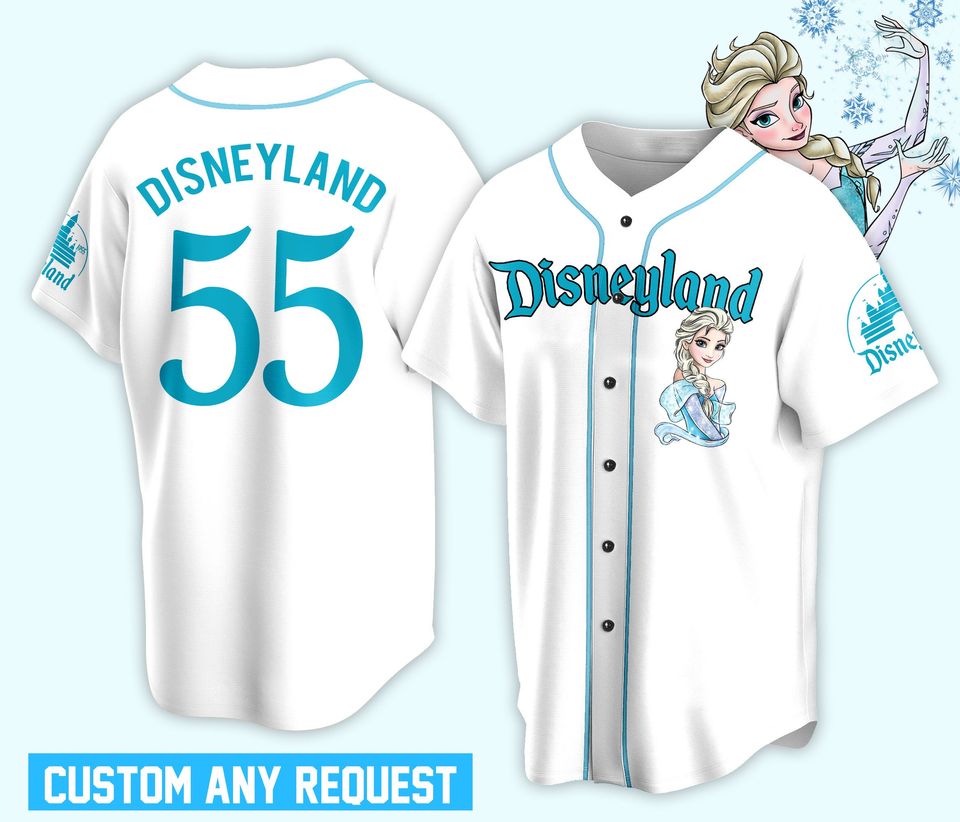 Custom Ddisney Princess Elsa Game Day Baseball Jersey
