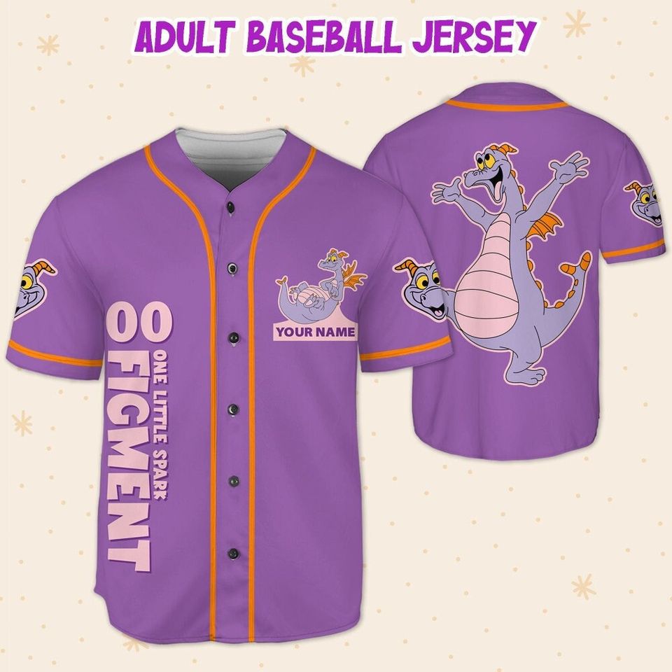 Personalized Figment Disney Baseball Jersey, Disney Jersey