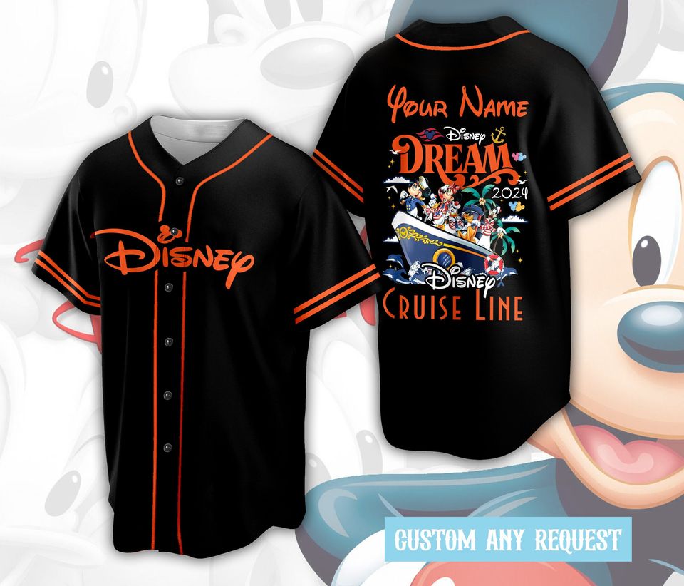 Custom Disneyland Baseball Jersey Disney Vacation Matching