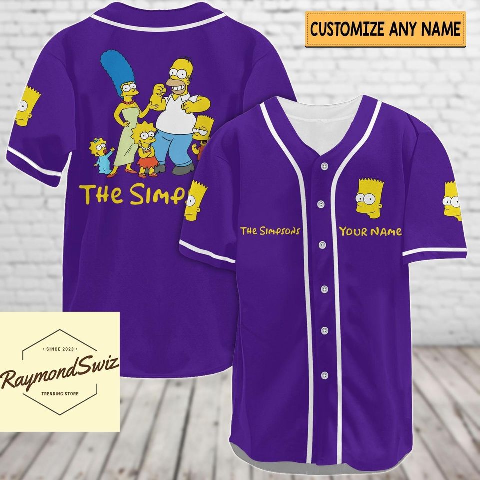 The Simpsons Baseball Shirt, Custom Simpsons Jersey Shirt