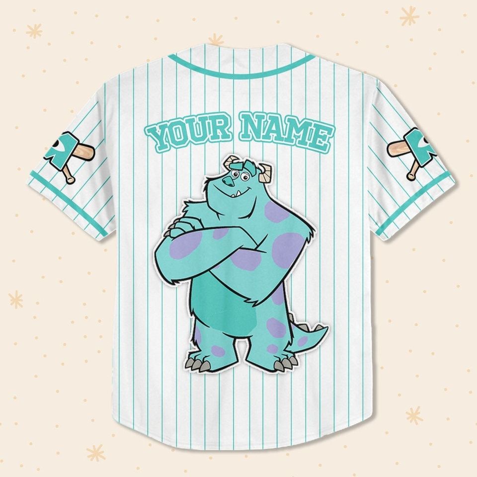 Personalized Disney Monster Inc James Sullivan Baseball Jersey
