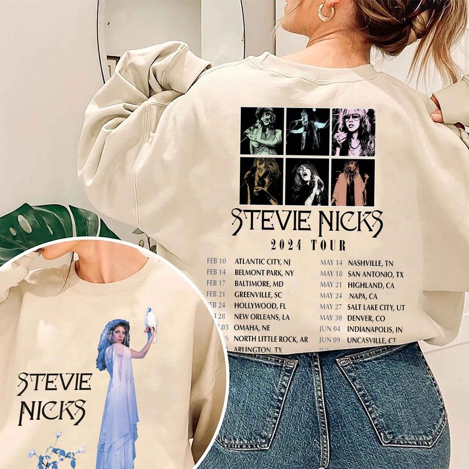 Retro Stevie Nicks 2024 Tour Double Sided Sweatshirt