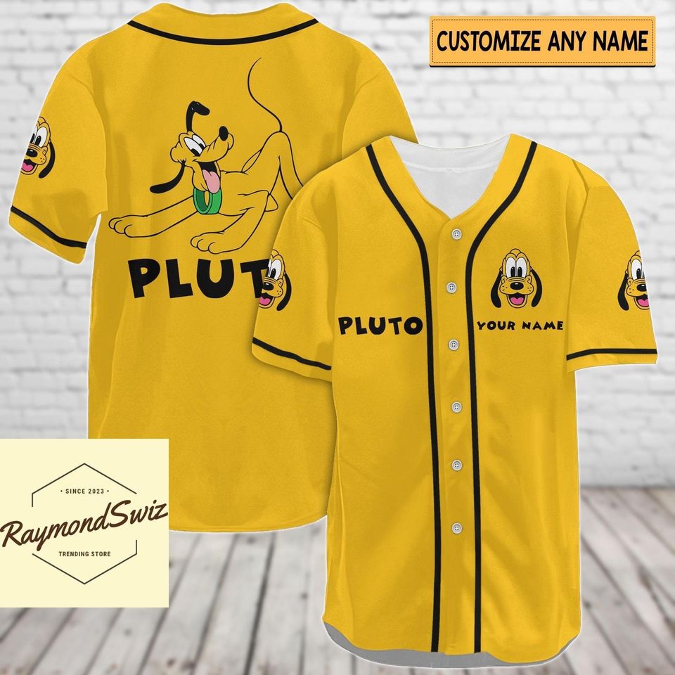 Pluto Jersey Shirt, Custom Pluto Baseball Jersey, Pluto Dog Jersey, Disney Pluto Jersey