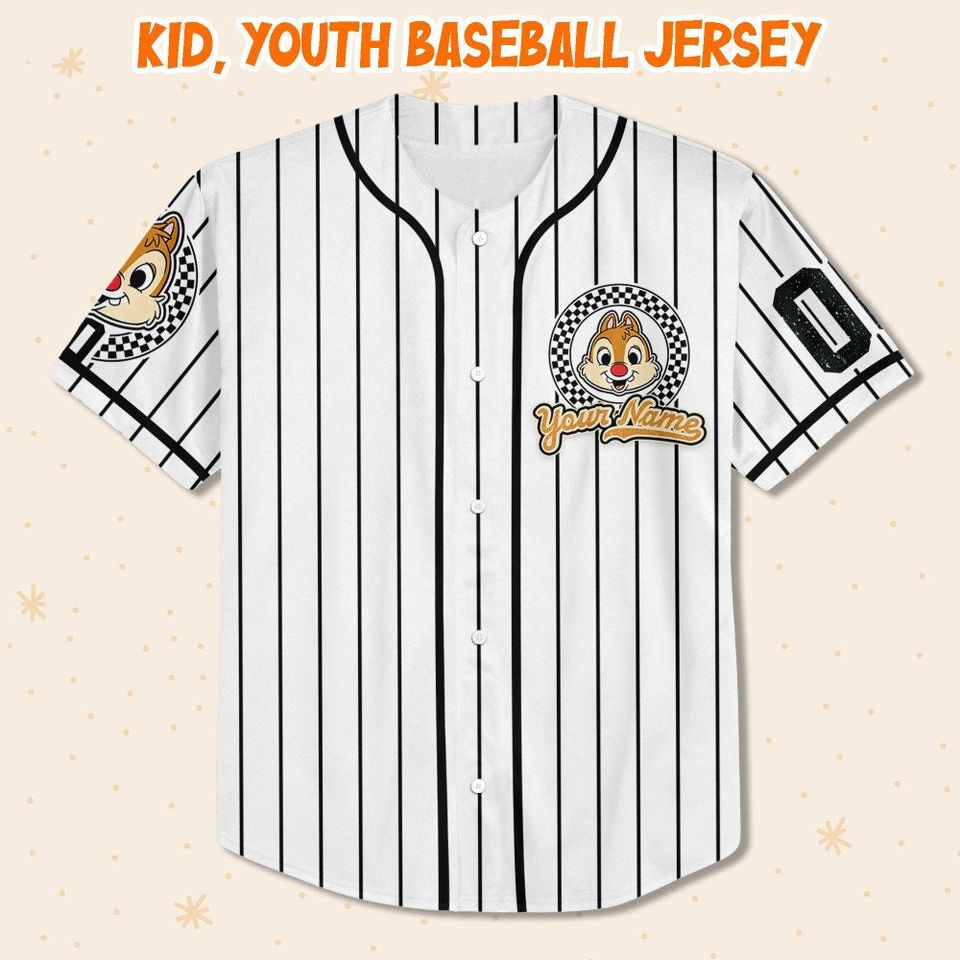 Personalized Chip And Dale Disney Baseball Jersey, Disney Jersey