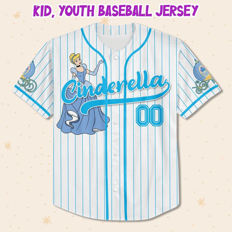 Personalized Disney Princess Cinde Simple Baseball Jersey