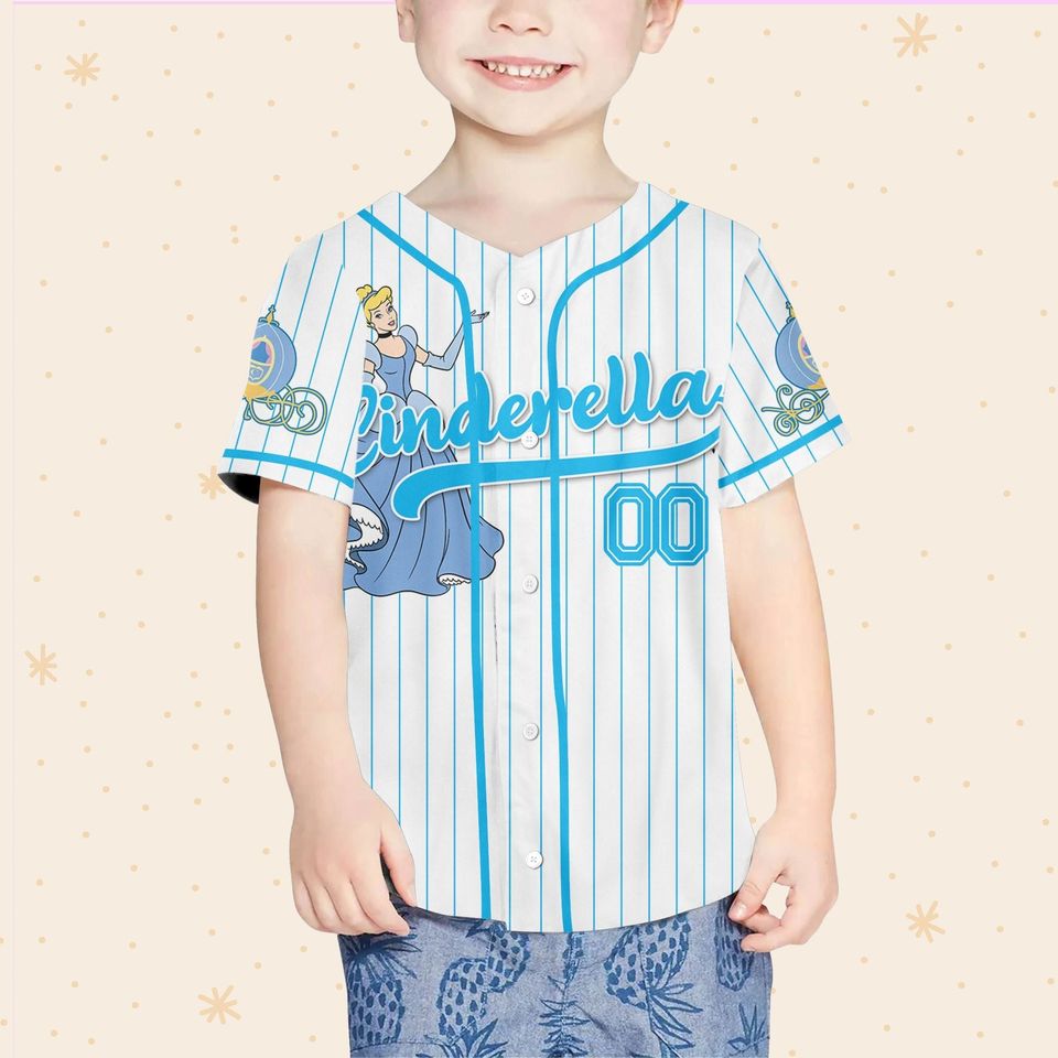 Personalized Disney Princess Cinde Simple Baseball Jersey