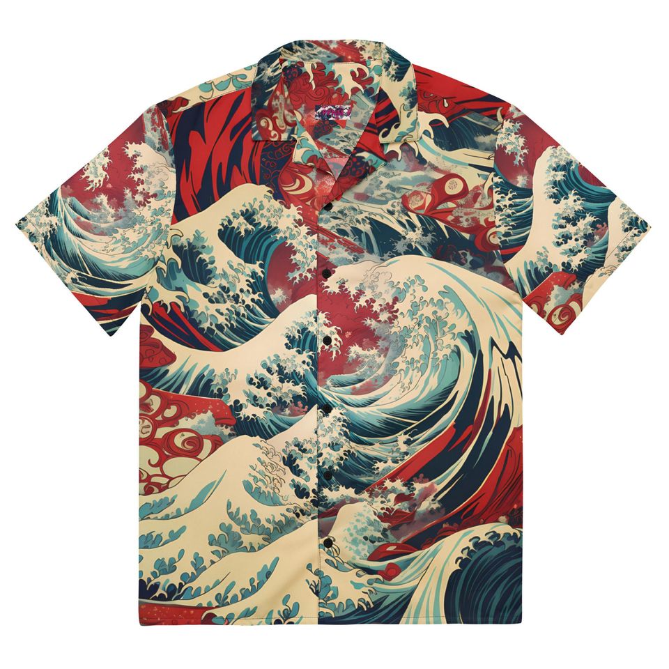 Premium Lightweight Button-Up Shirt "Red Horizon"