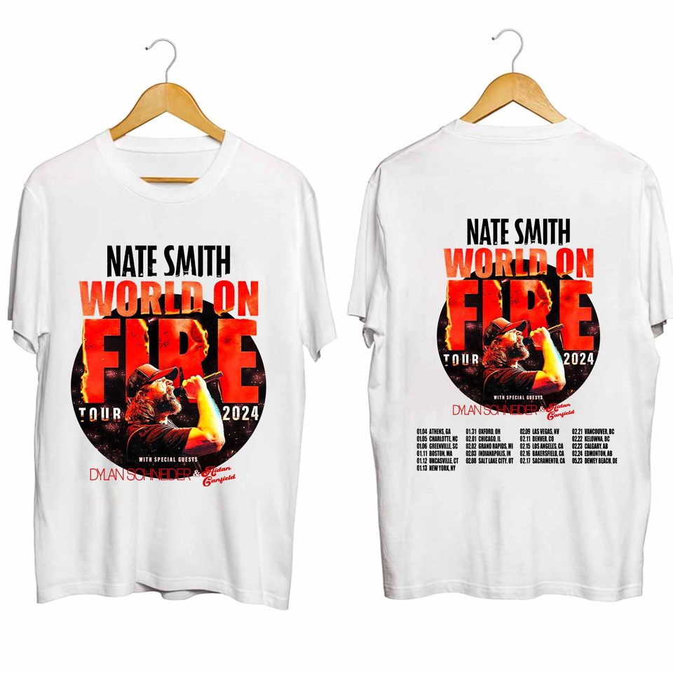 Nate Smith World On Fire Tour 2024 Shirt, Nate Smith Fan Shirt