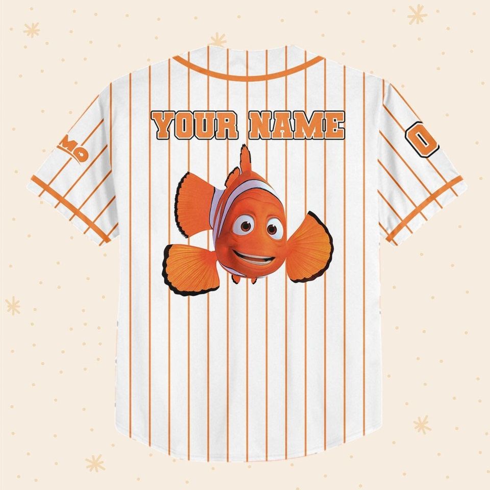 Personalized Finding Nemo Marlin Disney Baseball Jersey, Disney Jersey
