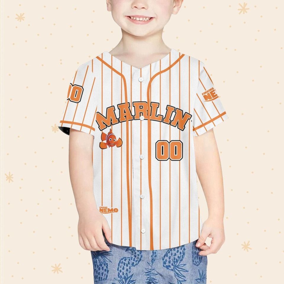 Personalized Finding Nemo Marlin Disney Baseball Jersey, Disney Jersey