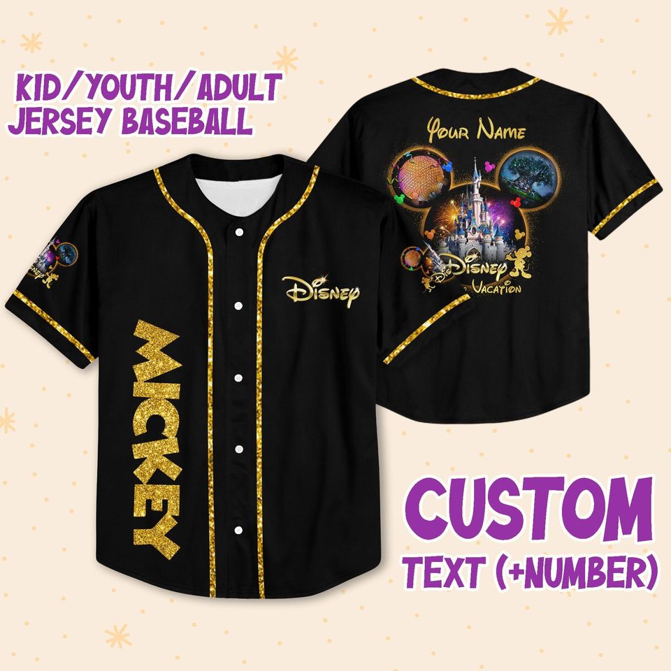 Personalized Mickey Disney Vacation Baseball Jersey, Disney Jersey