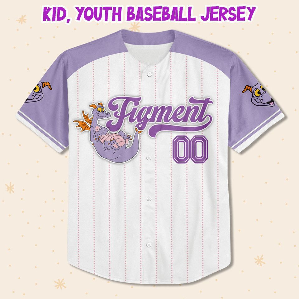 Personalized Figment Disney Baseball Jersey, Disney Jersey