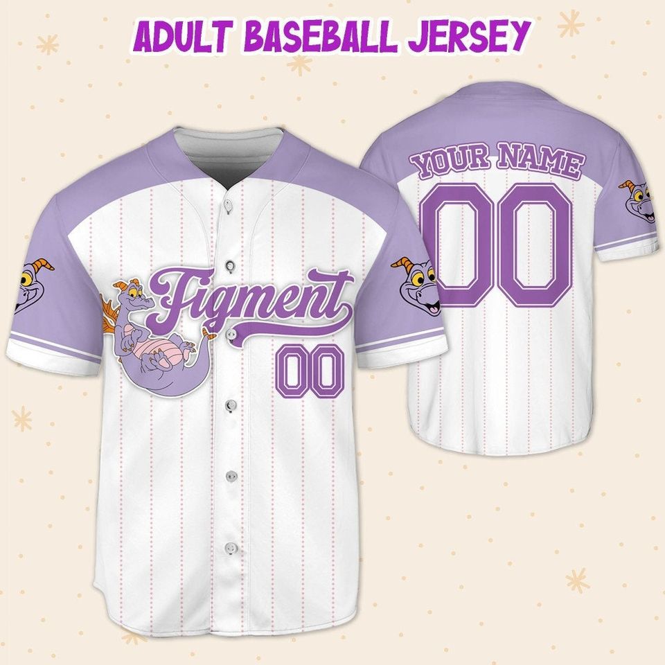 Personalized Figment Disney Baseball Jersey, Disney Jersey