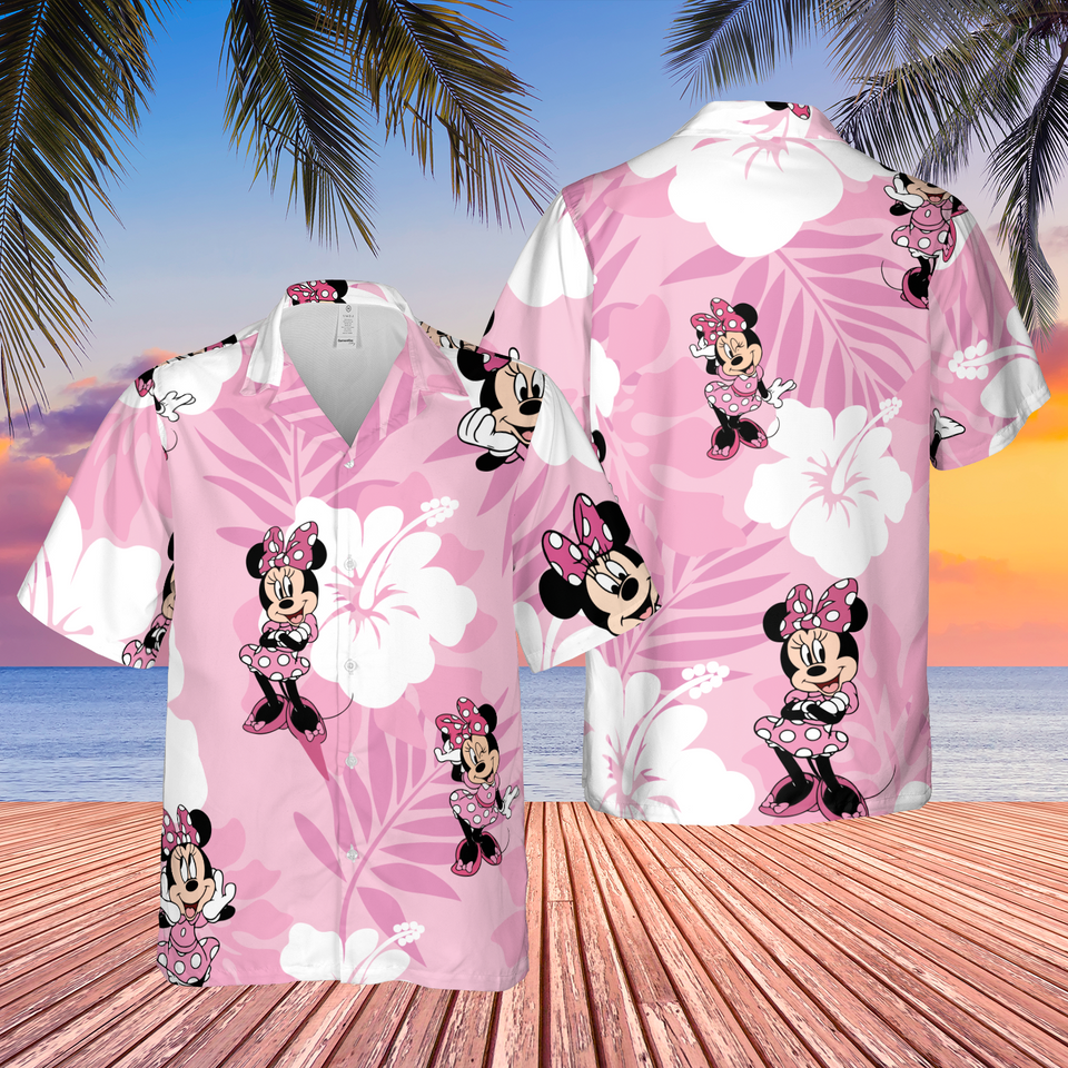 Minnie Mouse Hawaiian Shirt, Disney Button Down Shirt