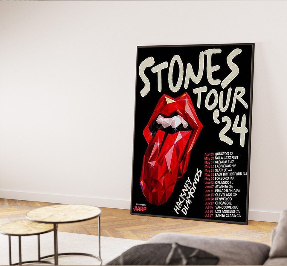 The Rolling Stones Tour 2024 Hackney Diamonds Poster, Tour 2024 Poster