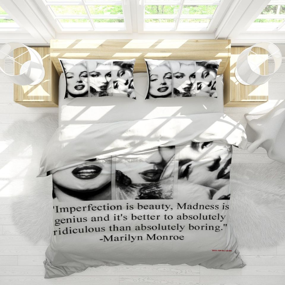 Marilyn Monroe" Imperfection is Beauty" Bedding Set - Celebrity Beding Set