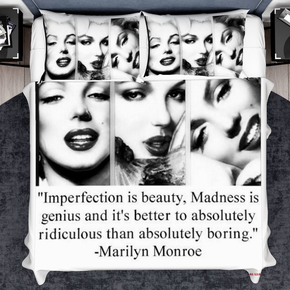 Marilyn Monroe" Imperfection is Beauty" Bedding Set - Celebrity Beding Set