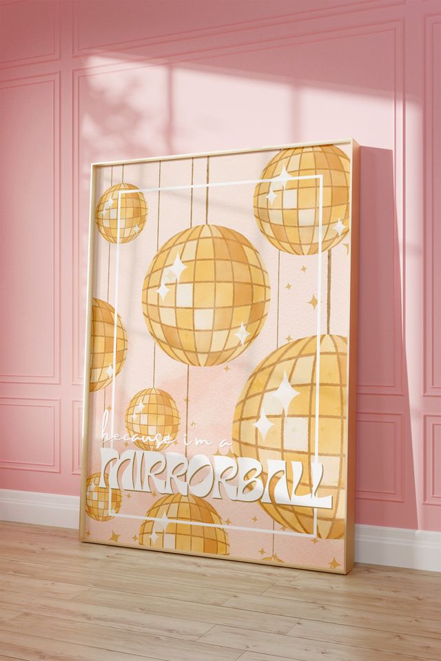 Mirrorball Poster | Retro Y2K style | Printable Wall Art