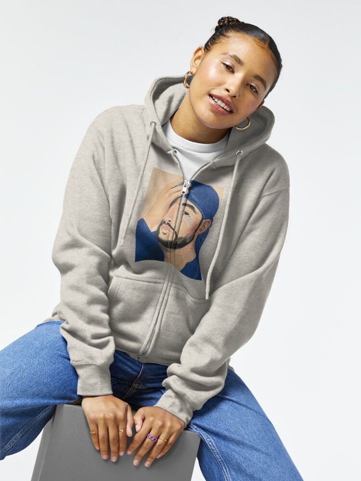 Bad Bunny Portrait in Zipped Hoodie