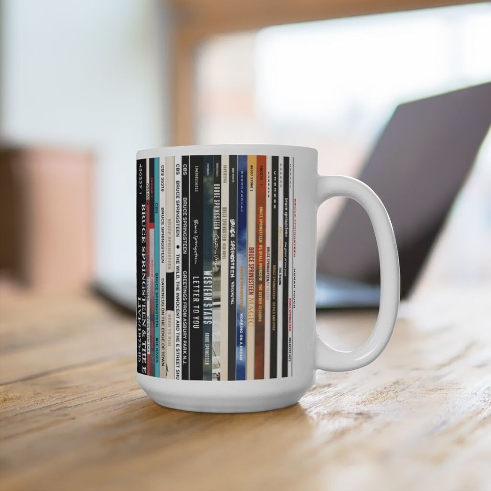 15 oz Bruce Springsteen Vinyl Albums Mug