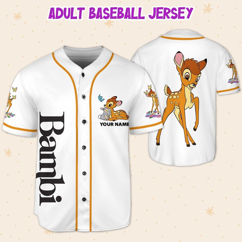 Personalized Disney Bambi Simple Baseball Jersey