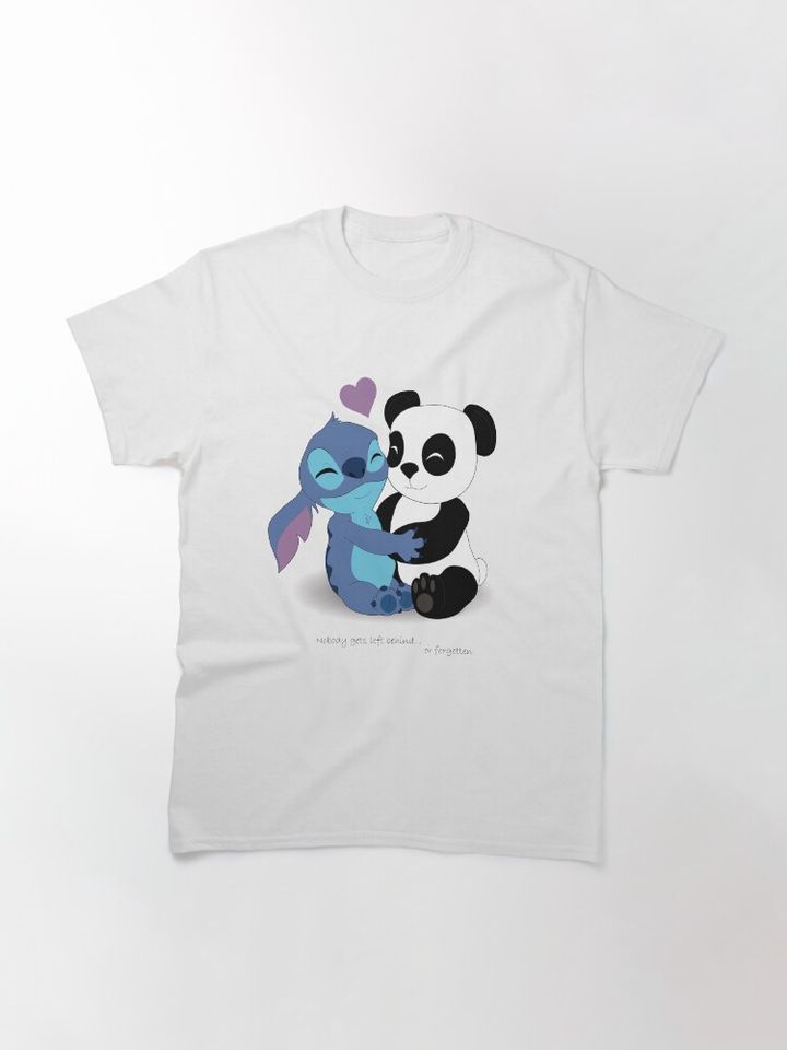 Stitch & Panda Classic T-Shirt, Disney Lilo Stitch Shirt