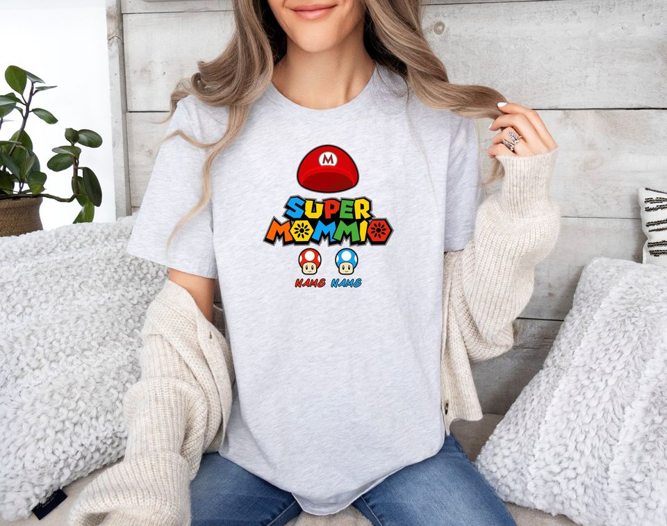 Super Mommio Shirt With Kids Name, Personalized Super Mommio Shirt
