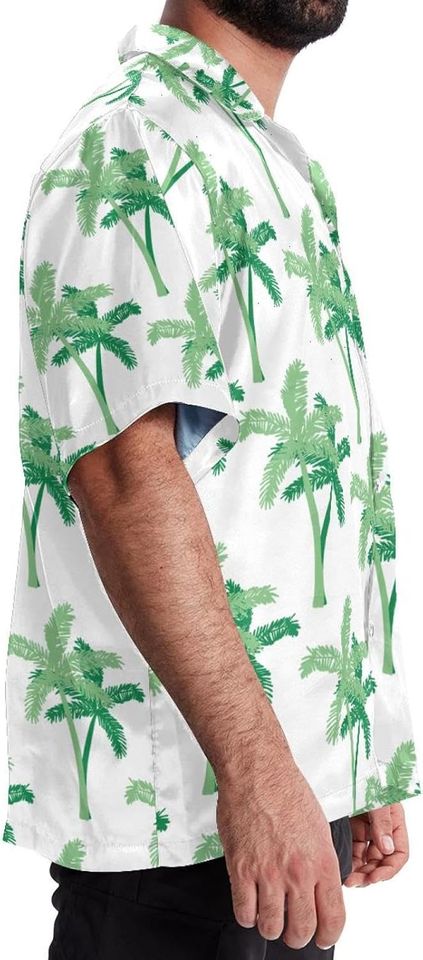 Green Coconut Tree Men's Big and Tall Short Shirt