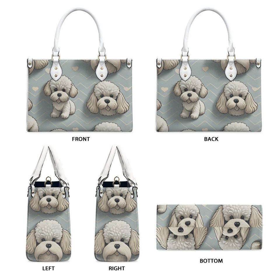 Bichon Leather Bags, Dog Lover Gift