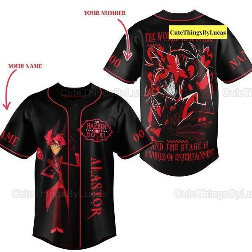 Hazbin Hotel Alastor Baseball Jersey