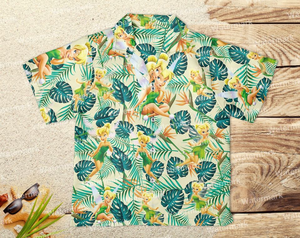 Tinker Bell Hawaiian Short, Swim Trunk With Tinker Bell, Disney Trip Summer